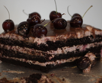 Very cherry chocolate cake
