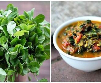 Fenugreek leaves curry - methi bhaji nu shaak
