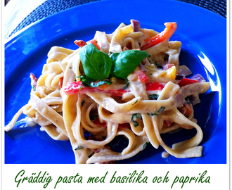 Gräddig och god vegetarisk pasta