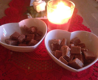 Fudge med nötcreme & hasselnötter