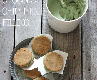 Ice Cream Sandwich with a Chocolate Chip Mint Filling