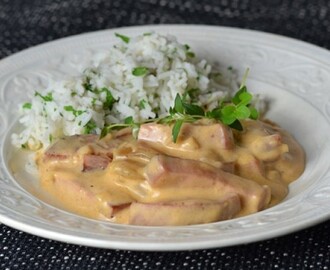 Korvstroganoff med mango chutney