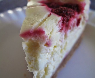 Raspberry White Truffle Cheesecake