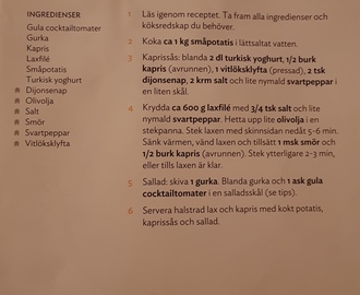 Halstrad Laxfilé Med Kaprissås Och Potatis