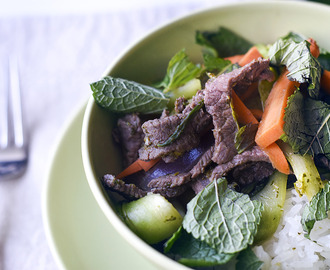 Linas Matkasse: Thai beef sallad med mynta och pak soi