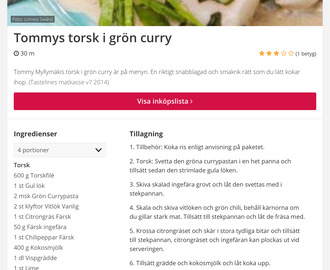 Tommys torsk i grön currysås