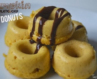 Pumpkin chocolate chip mini donuts