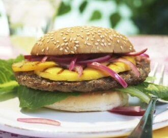 Grillad hamburgare mango style