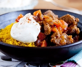 Tagine på lamm med torkad frukt