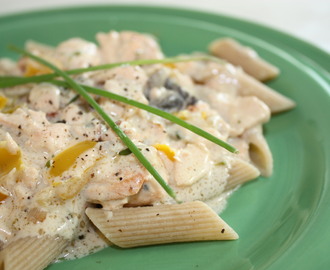 Krämig Laxpasta med Ingefära, lime & Vitlök