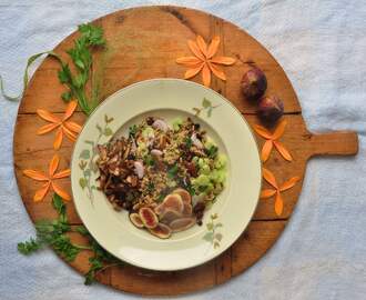 Sallad med quinoa, färska fikon och senapsdressing
