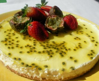 Citron- och Passionsfruktscheesecake