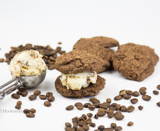Coffee Chocolate Cookies with Tiramisu Ice Cream