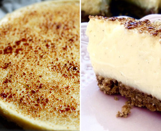 Crème brulée-cheesecake i ugn