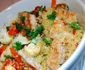 Couscousblandning med kyckling och grönsaker