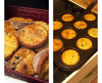 Sockerfria blåbärsmuffins med vanilj och kardemumma