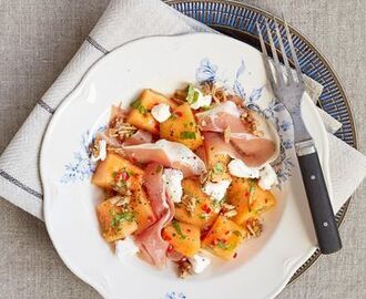 Marinerad melon med parmaskinka