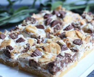 Gooey Ritz Peanut Butter Cup S'mores Bars