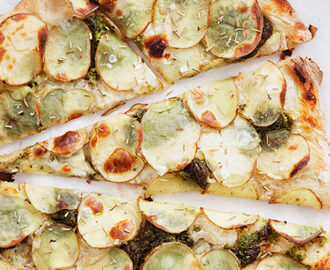 Vegetarisk Pizza bianco med potatis