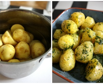 Smörslungad färskpotatis med dill och gräslök