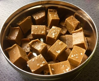 Fudge med salta mandlar