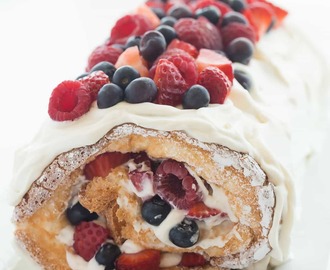 Triple Berry Angel Food Cake Roll (a Red, White and Blue dessert) + VIDEO