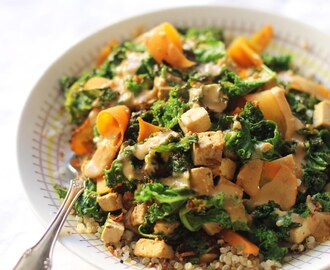 Snabblunch med grönkål & tofu