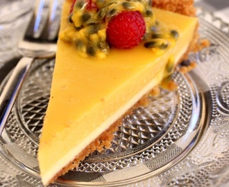 Mango cheesecake med passionsfrukt
