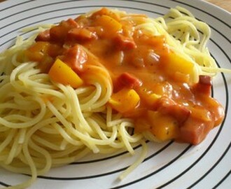 Spaghetti och fria-händersås!