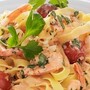 Romantisk pasta med räkor