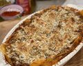 Middagas Tips- Aubergine lasagne toppad med mandlar