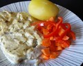 Krämig torsk med potatis och sallad