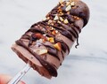 Vegan Chocolate Nougat and Almond Ice Cream Popsicles