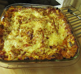 vegetarisk lasagne med keso och purjolök