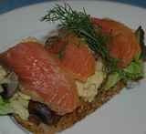 smørbrød med laks