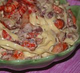 bacon pasta grädde gorgonzola