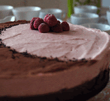 choklad och hallon mousse tårta