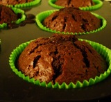 chokolade muffins med pærer