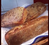baka bröd på mannagrynsgröt