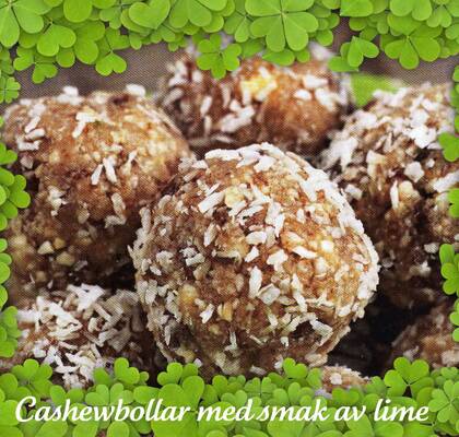 Cashewbollar med smak av lime