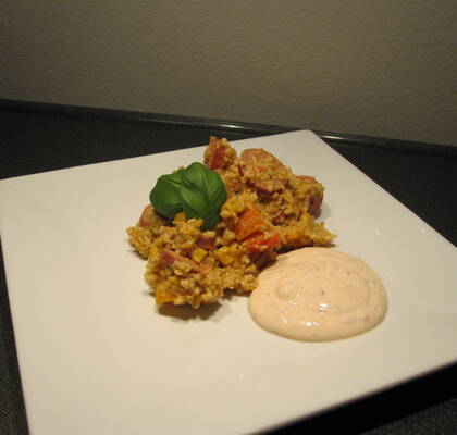 Wokad chorizo med fulkornsbulgur