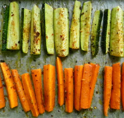 Zucchini- och morotfrites