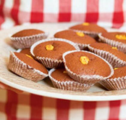 Chokladmuffins med saffransfyllning