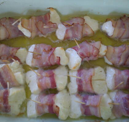 Halloumi och bacon