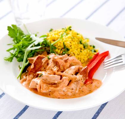 Quorn Middagskorv stroganoff med bulgur