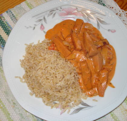 Familjens underbara korv stroganoff