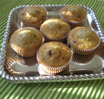 Bananmuffins med hackad choklad