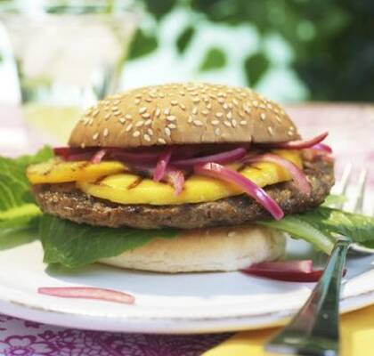 Grillad hamburgare mango style