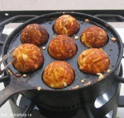 Æbleskiver (danska munkar) av bakpulverdeg