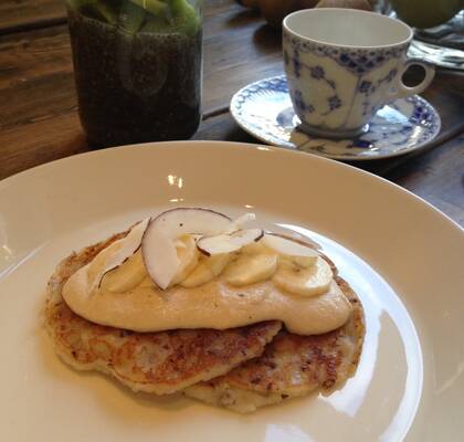 Veganska kokos- och bananpannkakor